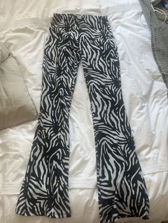 Zara Zebra Print Flared Trousers - Women's Size Medium