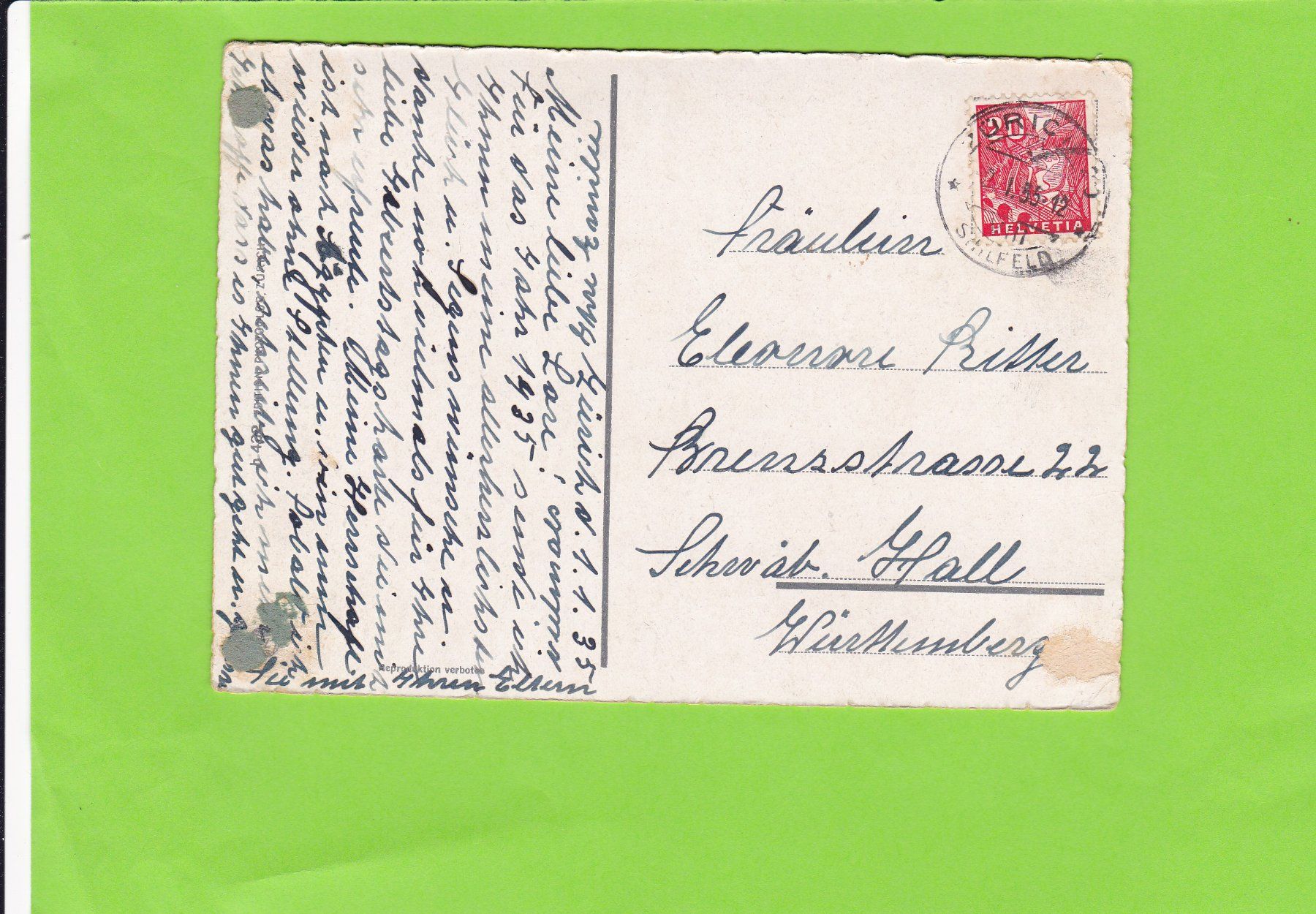 Cartoline postali: Zürich-Limmat-Sihl – Usato da St. Peterzell venduto da neckertal 1