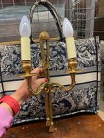 antiker Wandleuchter, 2-er, Messing poliert, stylisch