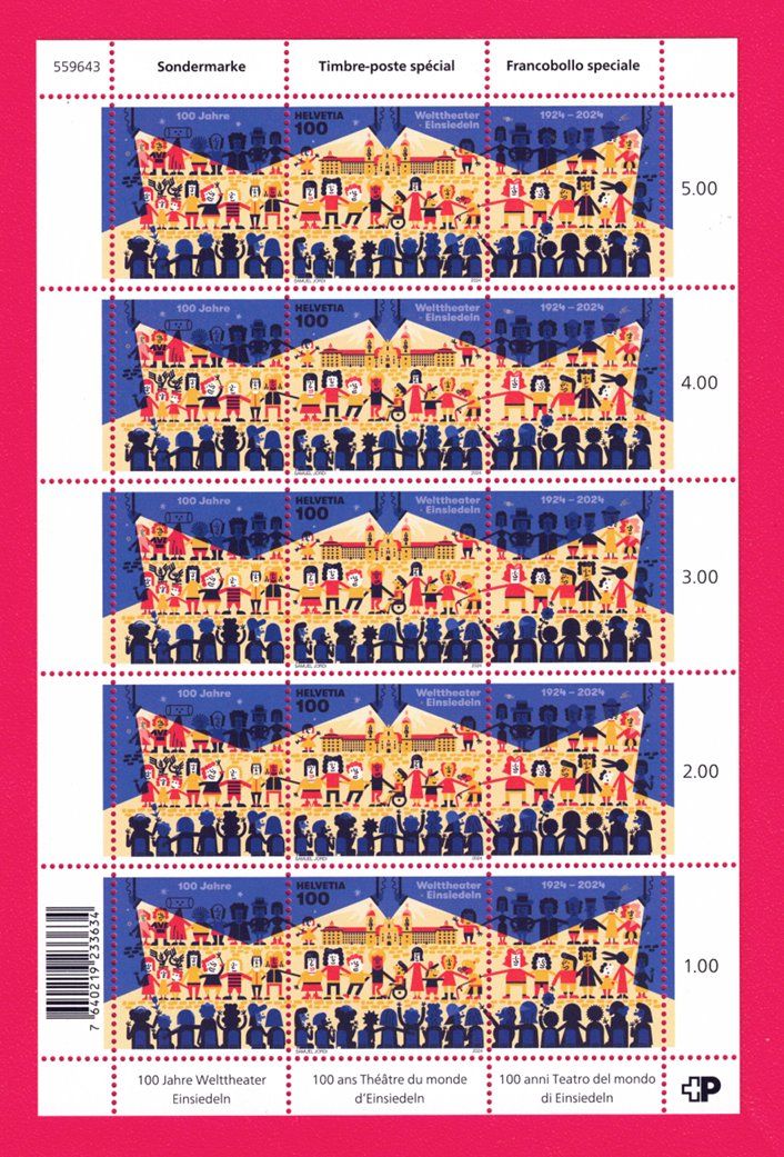 Alle Briefmarken: 2024, 2009, Bogen Welttheater Einsiedeln, Postfrisch** – Neu (gemäss Beschreibung) aus Lupfig von lubor