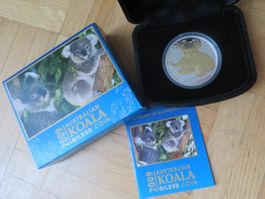 Australien Münze Koala 2009 / 1 Unze Silber vergoldet gilded