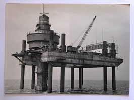 Grosse VINTAGE Fotografie »Bohrinsel« ca. 1960