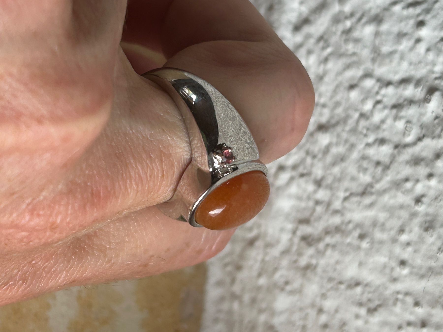 Ringe: Silberring mit orangefarbenem Stein rosa (57.5) – Gebraucht aus Laufen von Bellebellezza 4