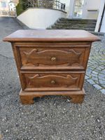 Antike Holzkommode, 2 Schubladen, Vintage Stilmöbel