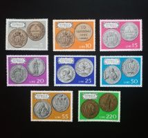 San Marino Briefmarken Serie Münzen 1972, postfrisch