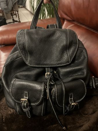 Echtes Leder rucksac schwarz/ sac en cuir de vache