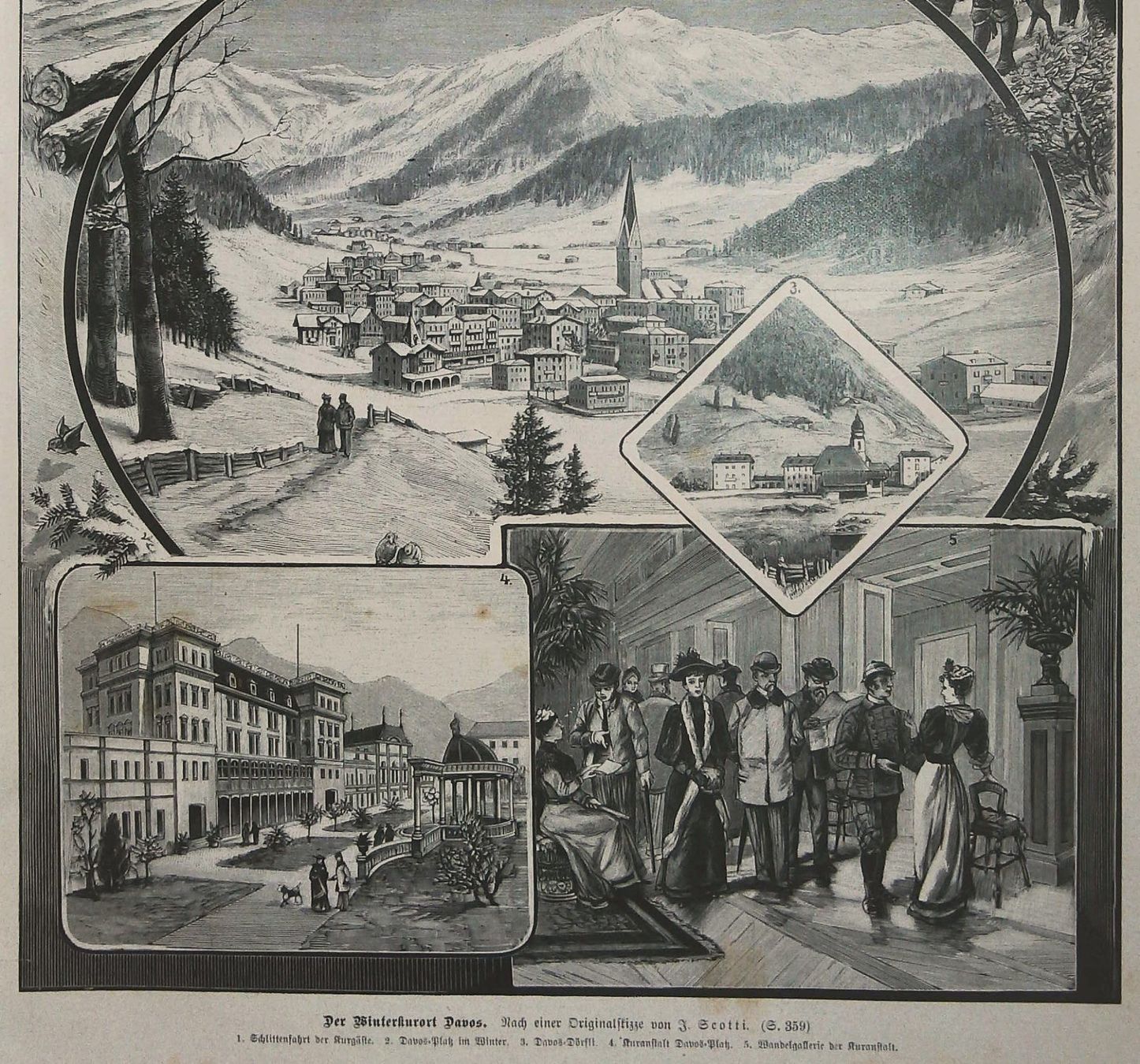 Stiche: Davos Holzstich von Scotti 1894 – Gebraucht aus Rafz von Helvet32 1