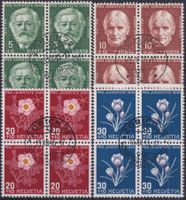 1945, J113-J116 Viererblöcke in toller Qualität, Kat: 80.-+