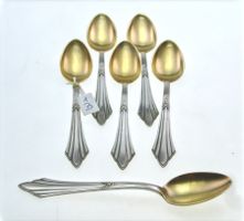 6 WMF 900 Fächer Moccalöffel versilbert (1B)
