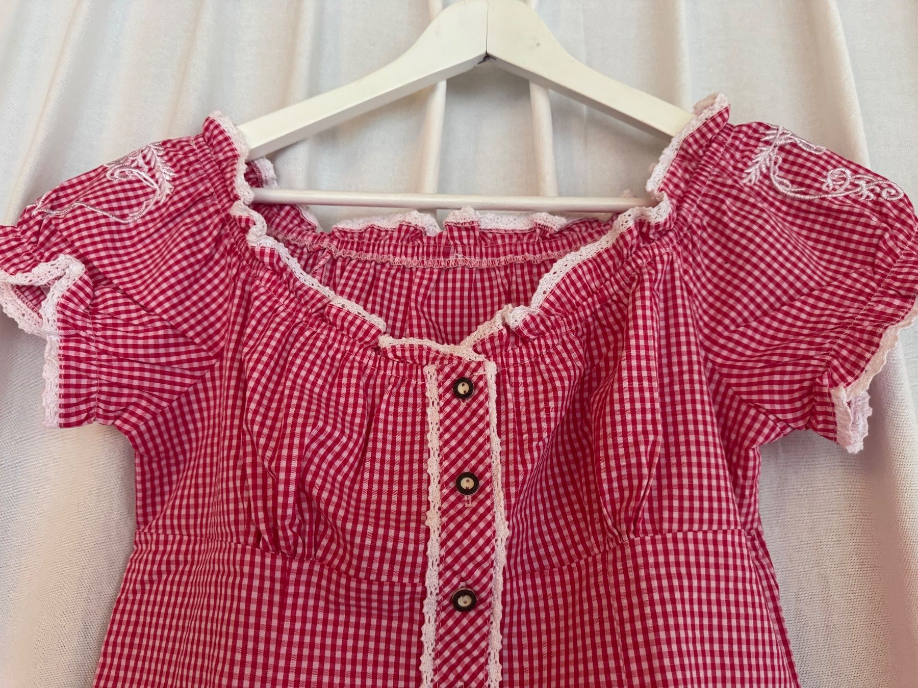 Camicette: Trachten Bluse weiss / rot kariert Gr.36/38 – Nuovo (secondo la descrizione) da Zäziwil venduto da blackpearl 1