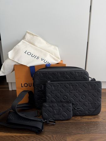 Louis Vuitton Trio Messenger Tasche schwarz neu mit Zubehoer