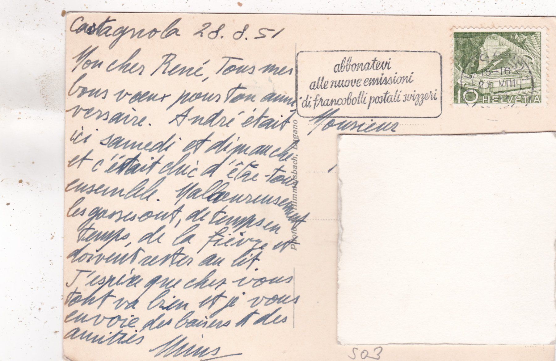 Cartes postales: Castagnola ?? 1951 – D'occasion à Herisau par Lisegrat2008 1