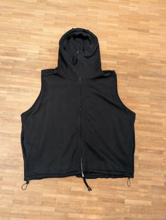Thom Krom Black Sleeveless Zip Hoodie L