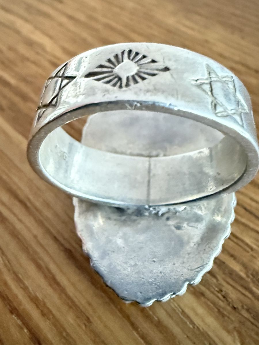 Bagues: Riesiger Silberring mit Türkis Stein.  – D'occasion à Goldach par Messerguru 7