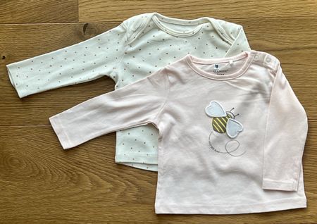 🐝🌸 Baby: 2 Langarmshirts Set - Gr. 62 / 3M