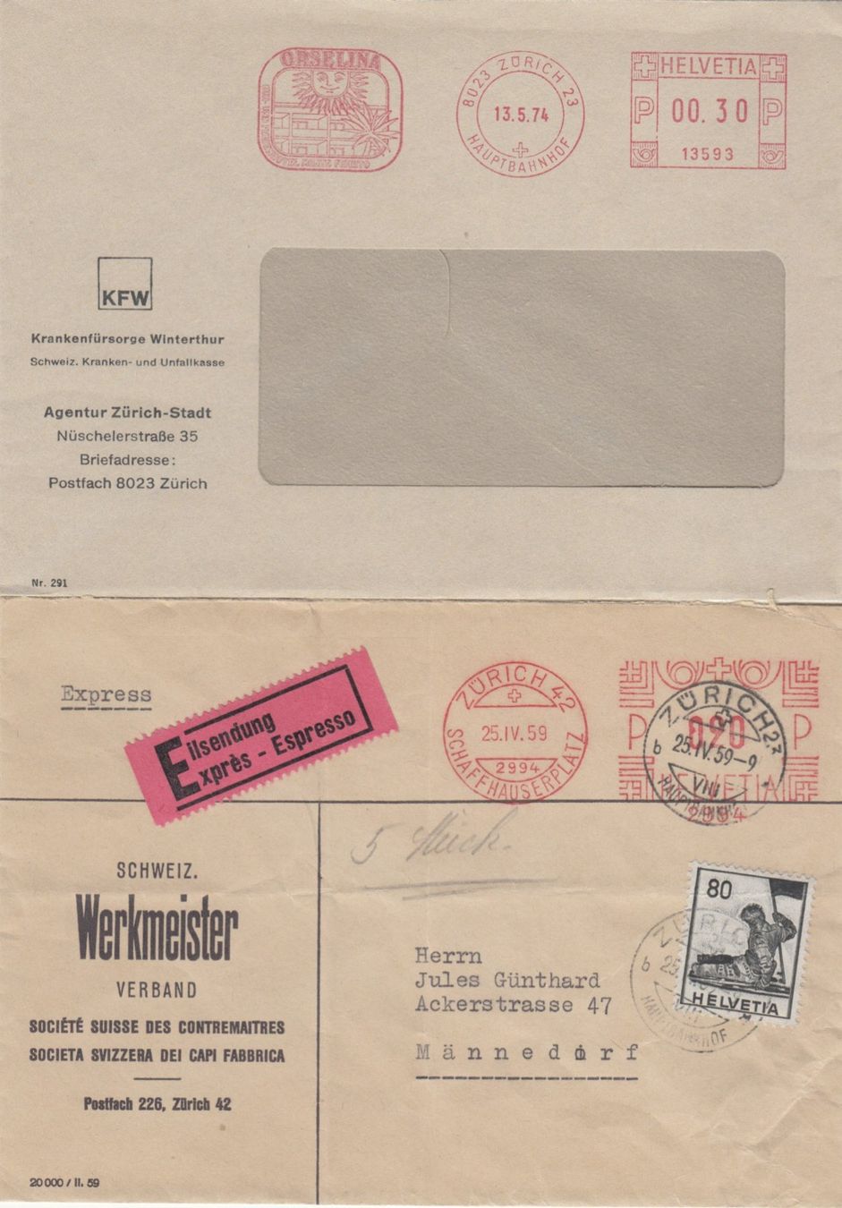 Tous les timbres: Lot 7 Briefe mit "PP-Stempel" – D'occasion à Bürglen TG par StampGraf 3