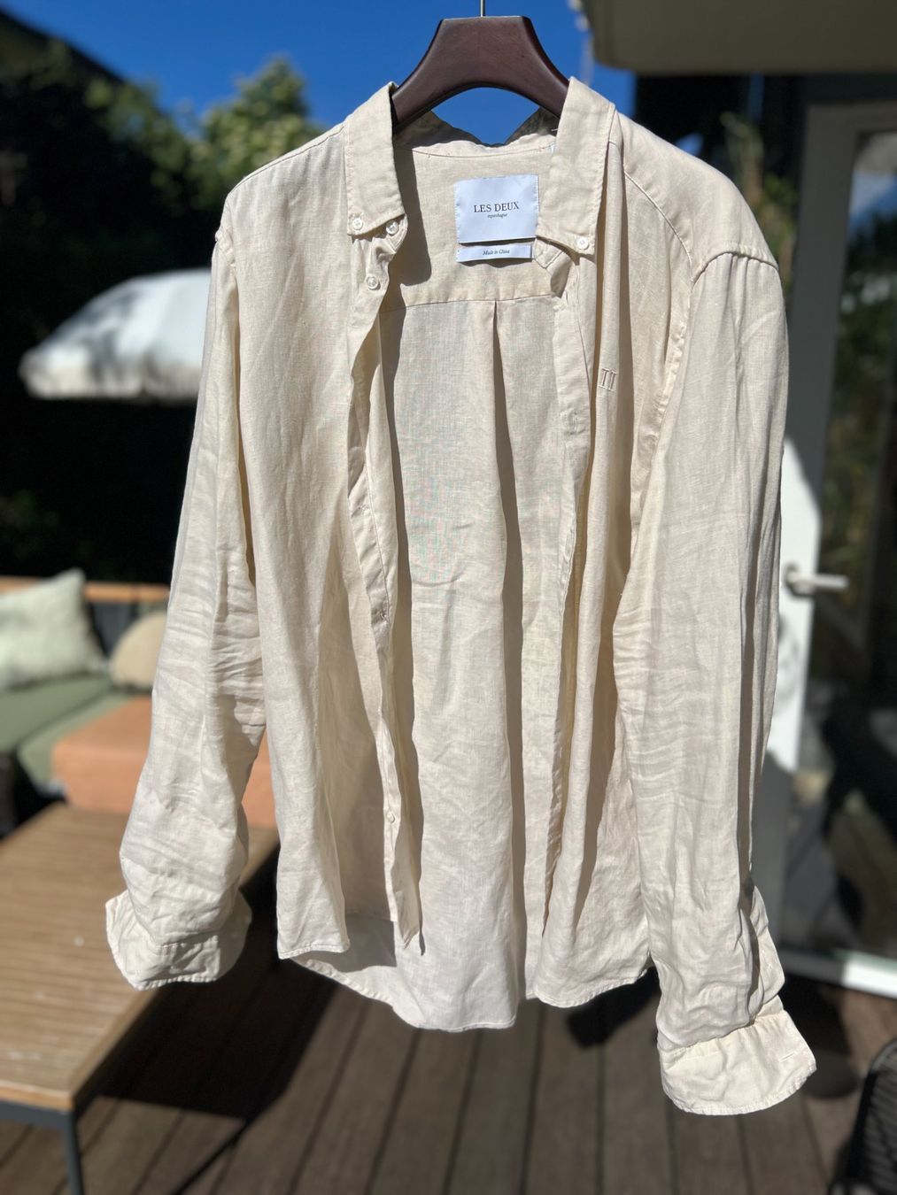 Camicie: Les Deux Hemd 100% Leinen Grösse L Beige – Usato da Wallisellen venduto da Val1990