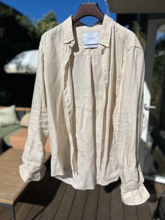 Les Deux Hemd 100% Leinen Grösse L Beige