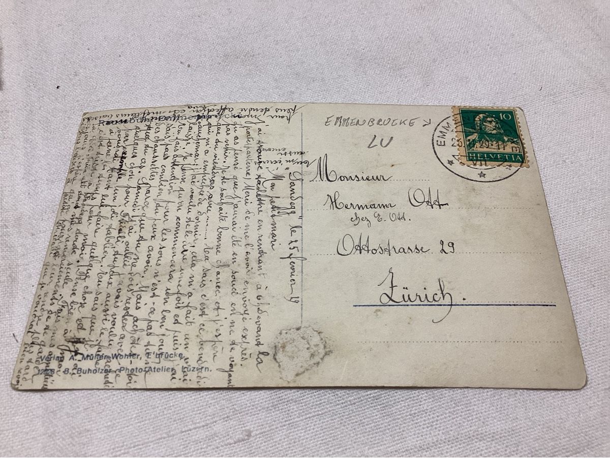 Cartoline postali: Emmenbrucke 1929 – Usato da Luc (Ayent) venduto da Rebouille 3