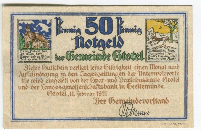 Banconote: Notgeld "50 Pfennig. Stotel 1921" – Usato da Basel venduto da Butsch5 1