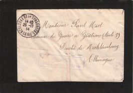 Prisonnier /Gefangenenpost 1914 Strassbourg - Mecklenburg DE