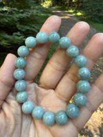 Armband aus echten Blue-Wasserjade-10mm Perlen