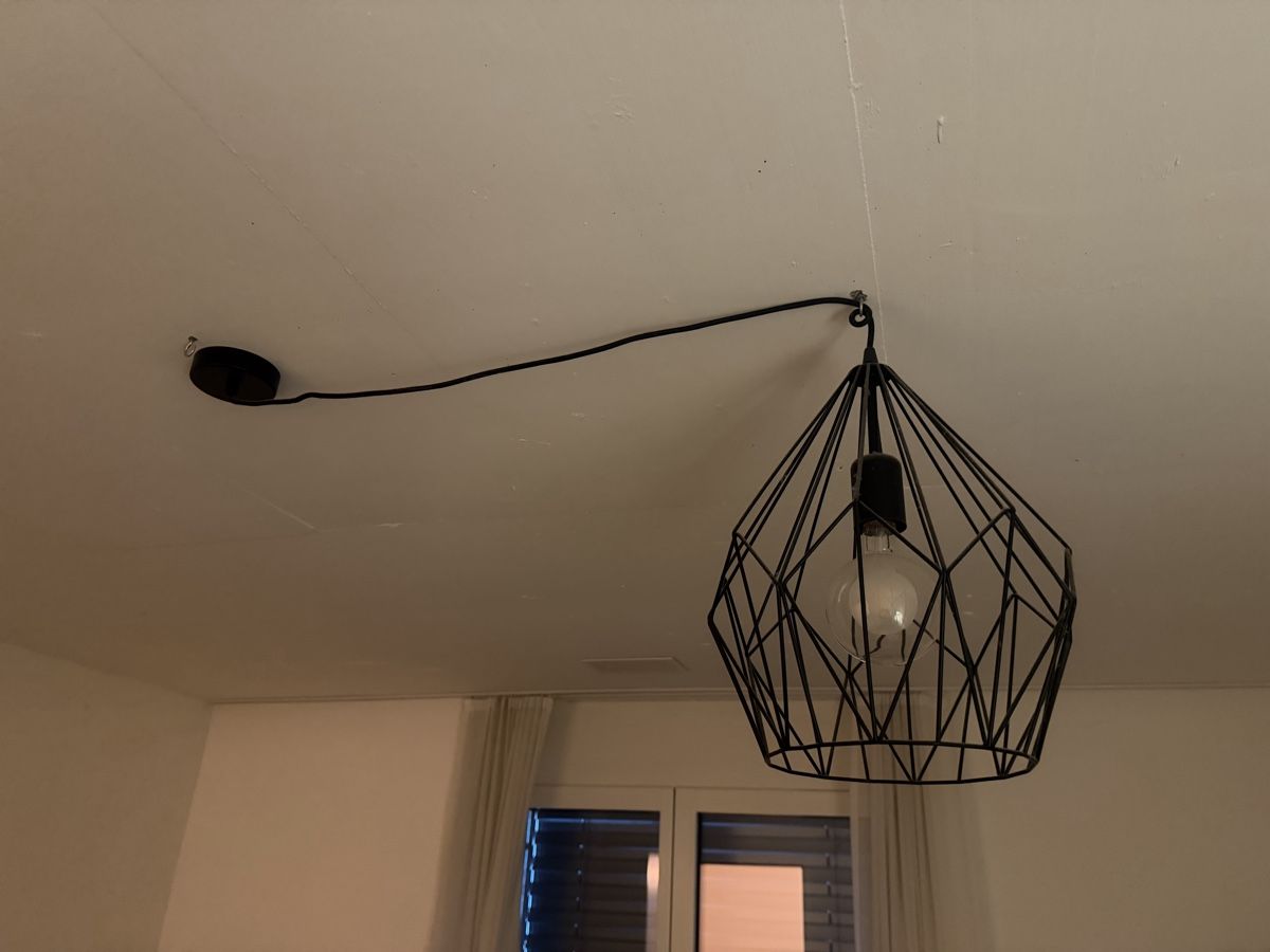 Kronleuchter & Deckenlampen: Pendelleuchte Drahtgestell schwarz – Gebraucht aus Buchs ZH von scarah