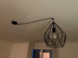 Pendelleuchte Drahtgestell schwarz