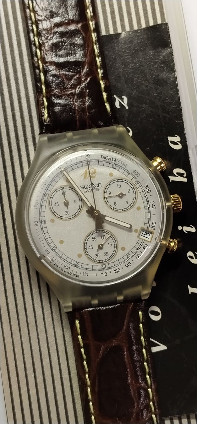 Swatch Orologi: Neuer Swatch Chronograph "croccante" läuft  – Nuovo (secondo la descrizione) da Biel/Bienne venduto da Vintage-timearts