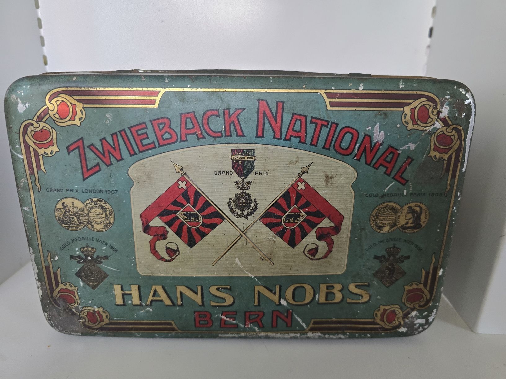 Barattoli: Blechdose Zwieback National Hans Nobs Bern – Usato da winterthur venduto da Sammlerecke