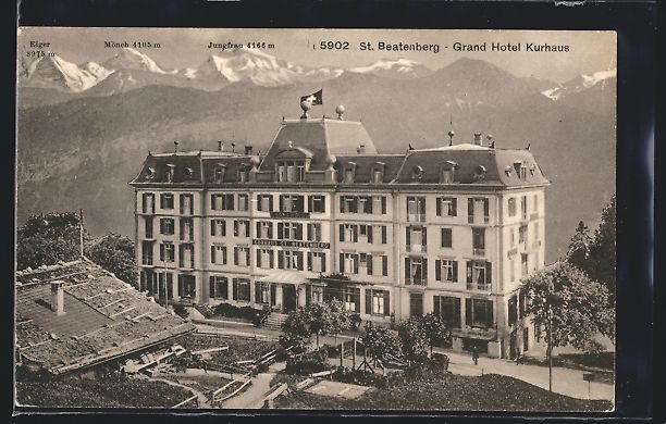 Cartoline postali: St. Beatenberg, Grand Hotel Kurhaus mit  – Usato da Berlin venduto da bartko-reher
