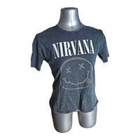 Nirvana T-Shirt – Schwarz mit Glitzer-Logo – Gr. 146/152 XS