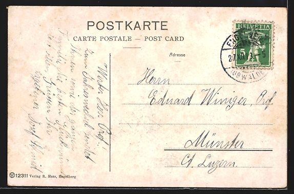 Cartoline postali: AK Engelberg, Kloster, Pension Engel – Usato da Berlin venduto da bartko-reher 1