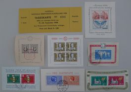1937-1960, 7 gestempelte Blockausgaben mit W32+W35, K:750.-