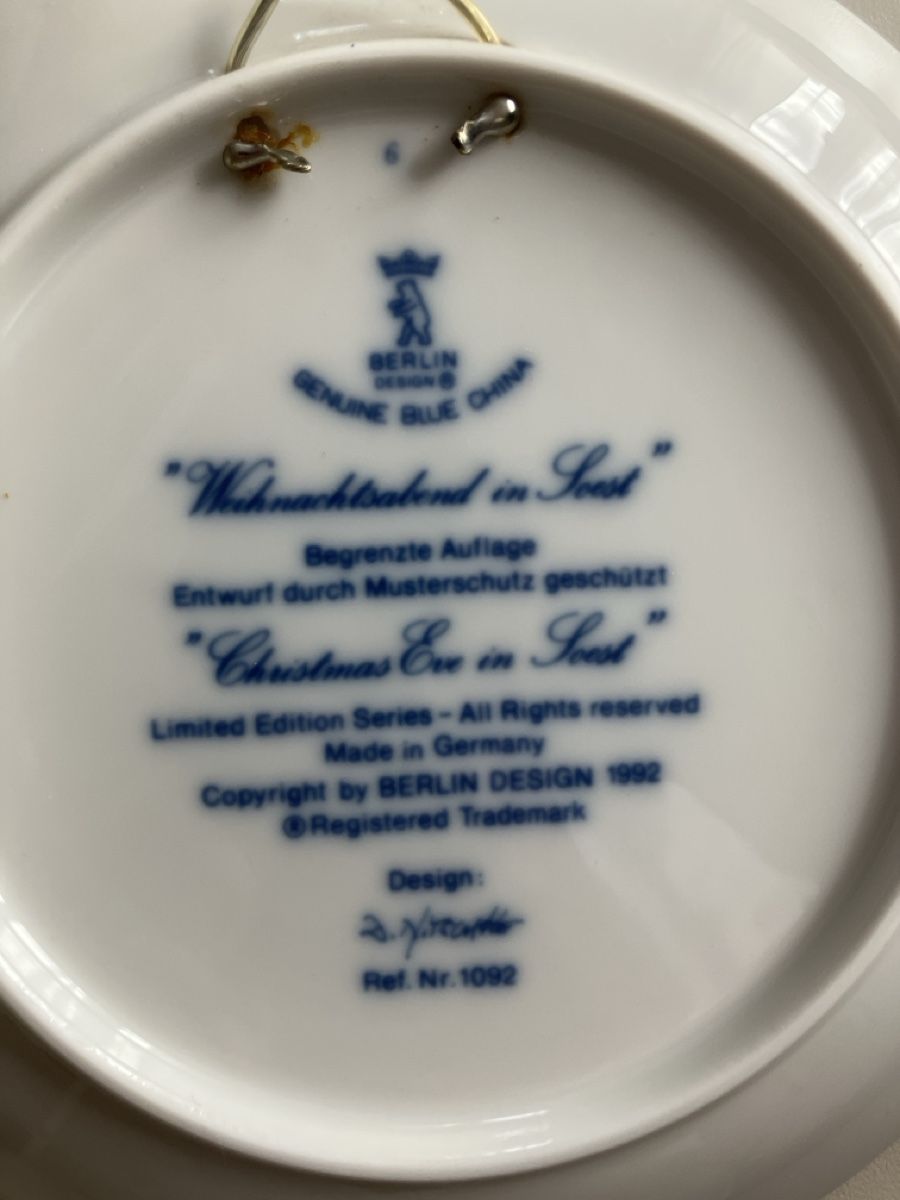 Piatti: Berlin Design Teller "Weihnachtsabend in Soest" 1992 – Nuovo (secondo la descrizione) da Niederglatt ZH venduto da maggie25 2