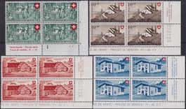 1946, B30-B33 PP Viererblöcke ungebraucht **/*, Kat: 52.50