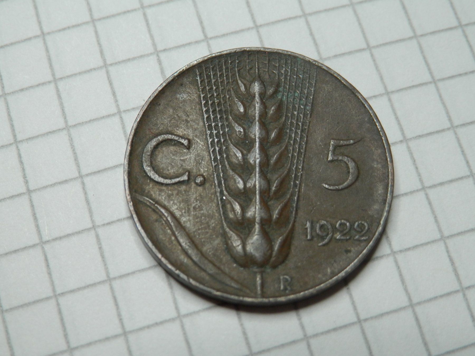 Tutti le monete: Italien 5 Centesimi, 1922 – Usato da Weiach venduto da weiach81