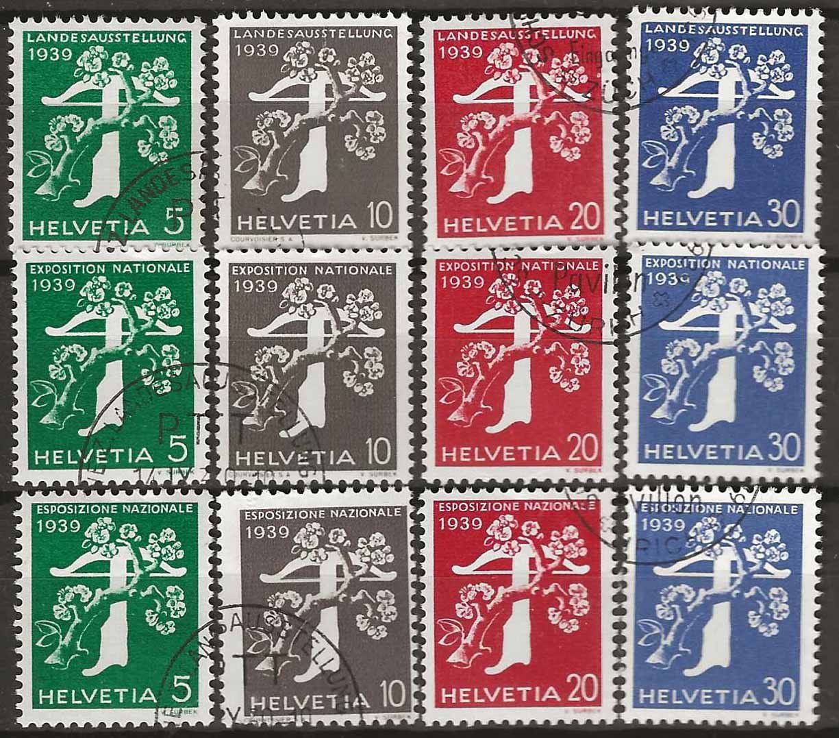 Tutti i francobolli: CH228 - Expo 39 228-239 obl. – Usato da Trélex venduto da Phil_Albert