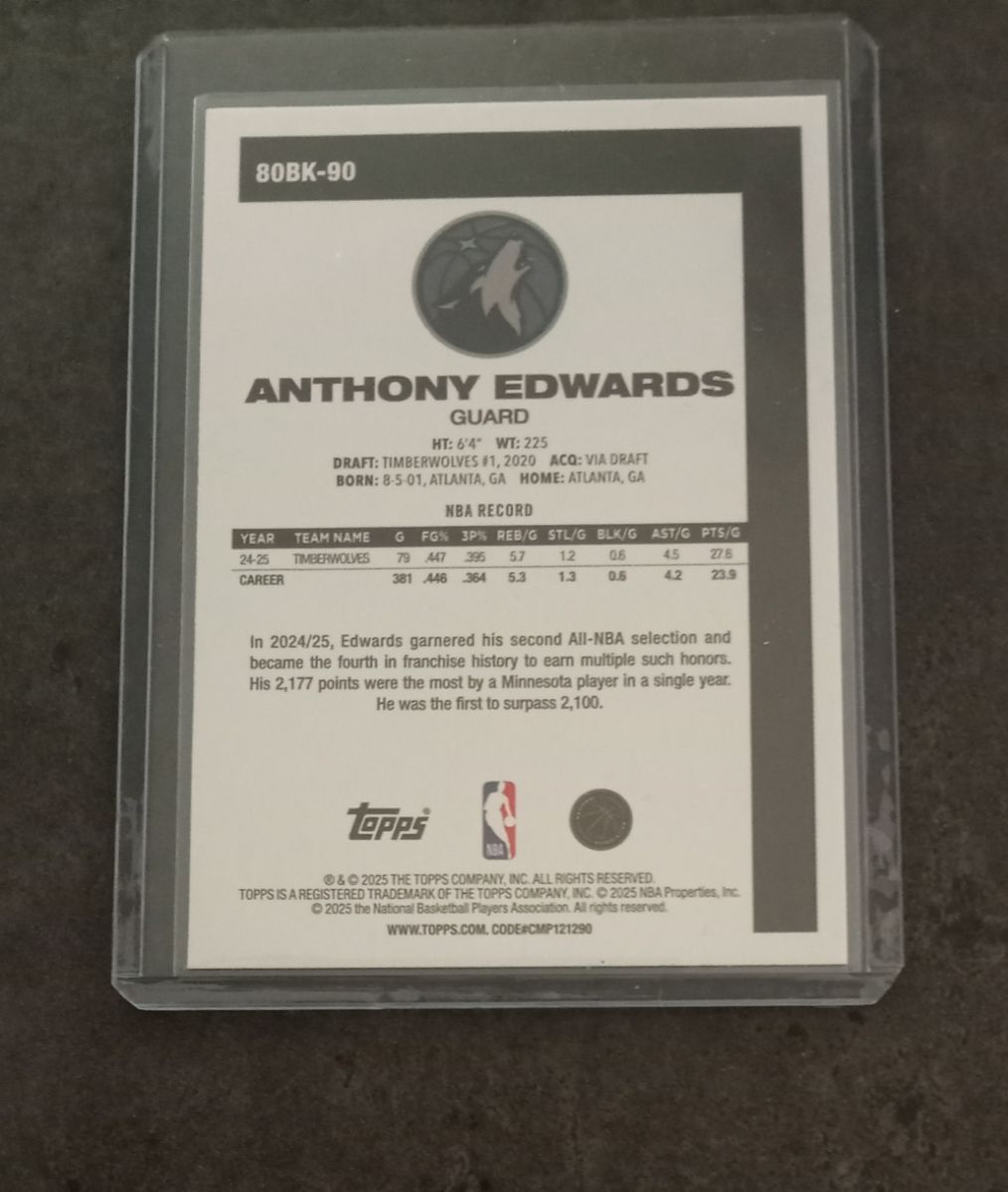 Cartoline: Anthony Edwards Topps 45th Anniversary NBA card – Nuovo (secondo la descrizione) da Vallorbe venduto da ant_75wx 1