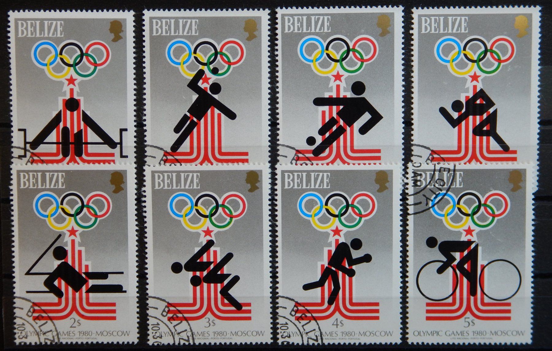 Alle Briefmarken: Belize Kat. 432-439 gest. 1979 – Gebraucht aus Zürich von Muehlekauf