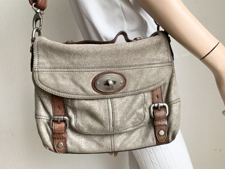 Vintage FOSSIL Ledertasche "Maddox" Umhängetasche/Messenger