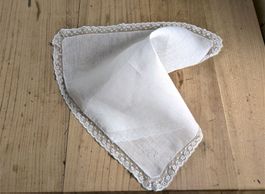Antikes Pochette Tüll Taschentuch riesig