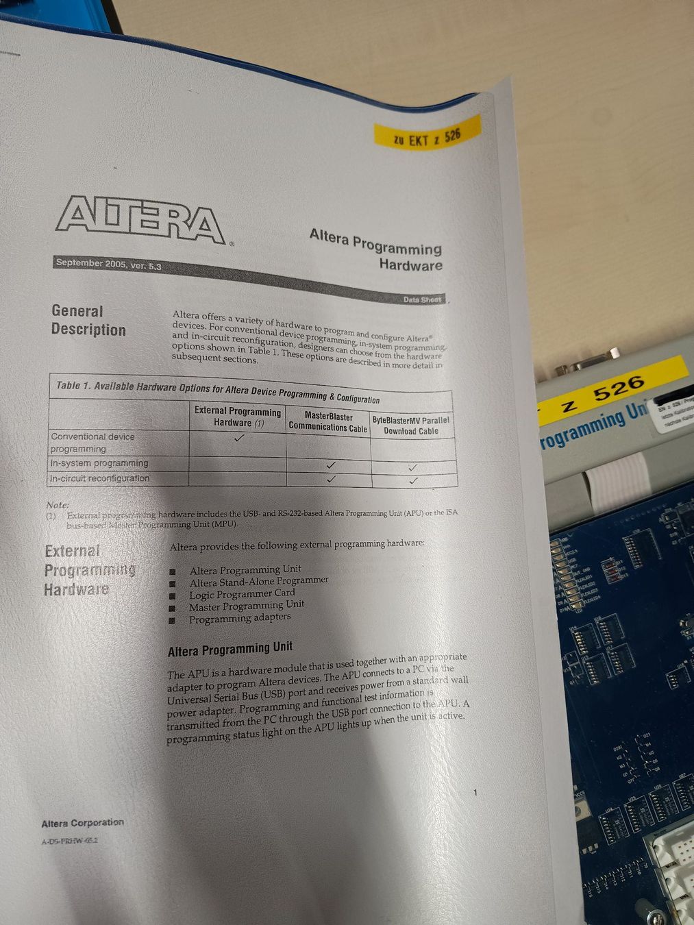 Misurare: Altera Programming Unit PL-APU z 00526, als defekt – Difettoso da Döttingen venduto da Schlei 3