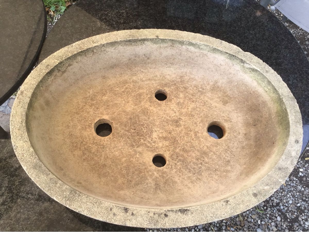 Pentole: Pflanzschale Stein oval mit Untersetzer gebraucht 40cm – Usato da Bazenheid venduto da jud_wk8k 5