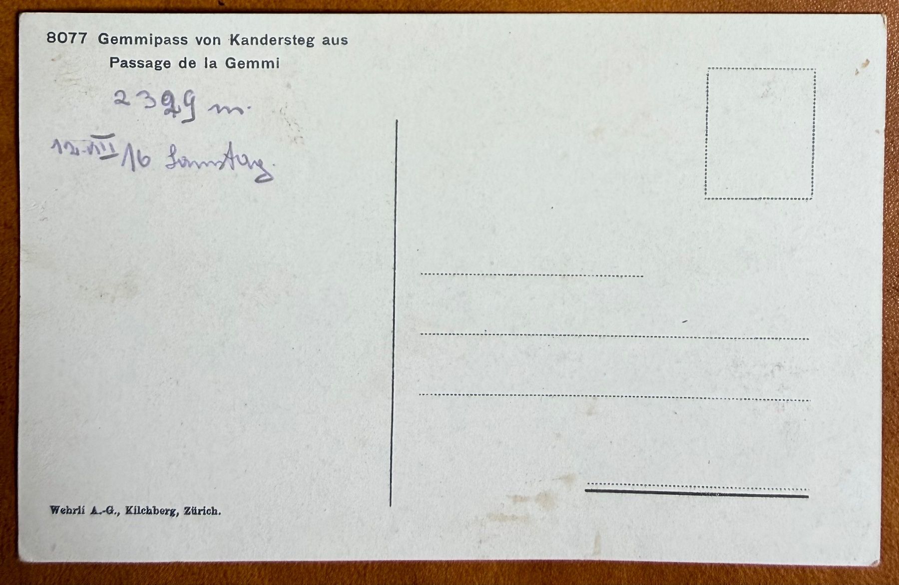 Ansichtskarten: Kandersteg - Map région 1916 – Gebraucht aus Lutry von Ediego 1