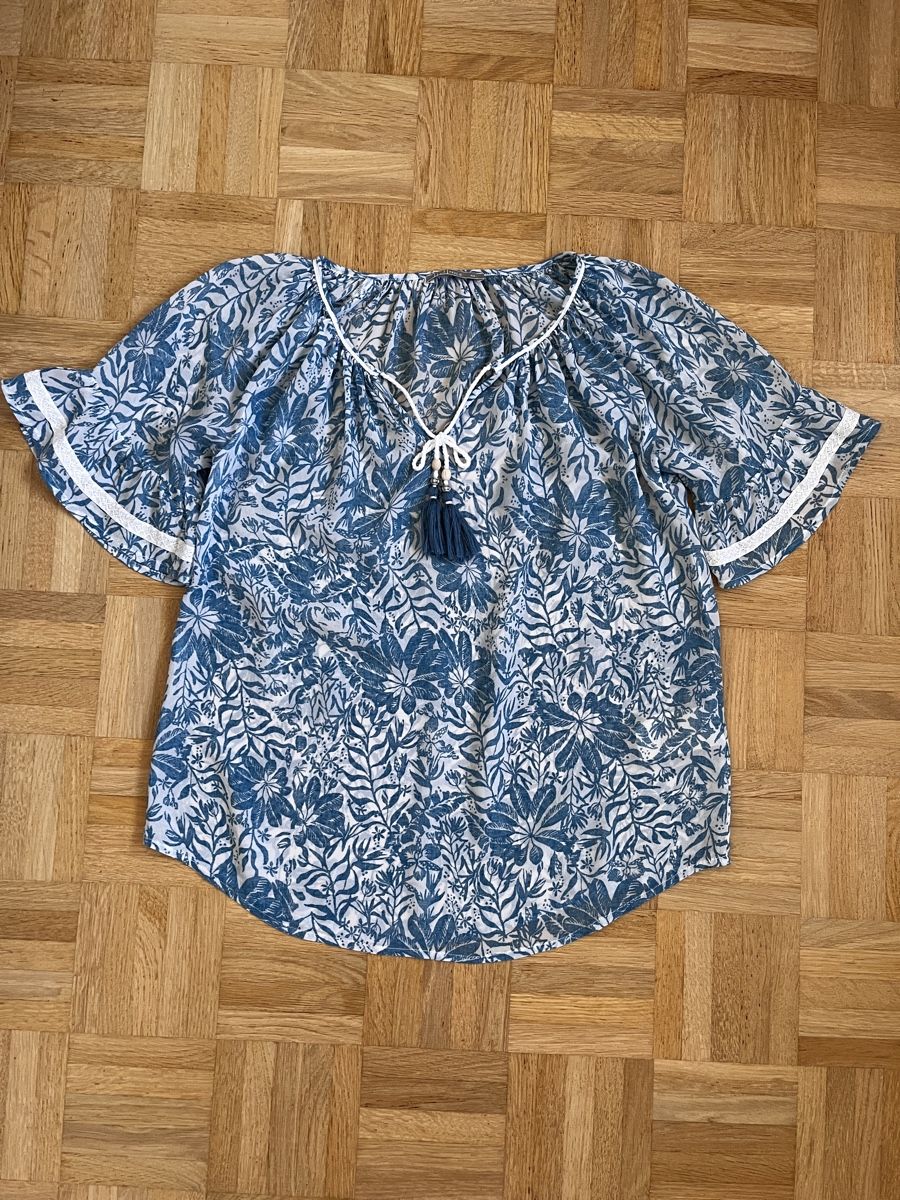 Nile Camicette: Bluse NILE Blumenmuster blau-weiss Gr. XS – Usato da Zürich venduto da Kleanthy 4