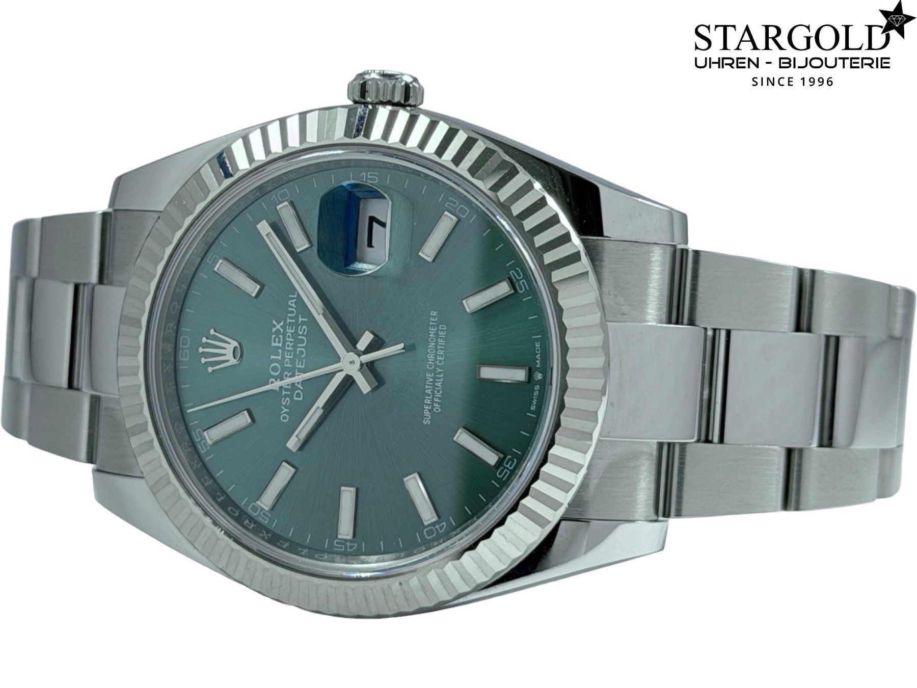 Rolex Montres: Rolex Datejust 41 Mintgrün - 126334 – D'occasion à Zürich par Stargold-Uhren 3