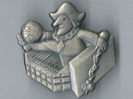 Fasnachtsplakette Basel, "Blaggedde" 2001 (Silber)