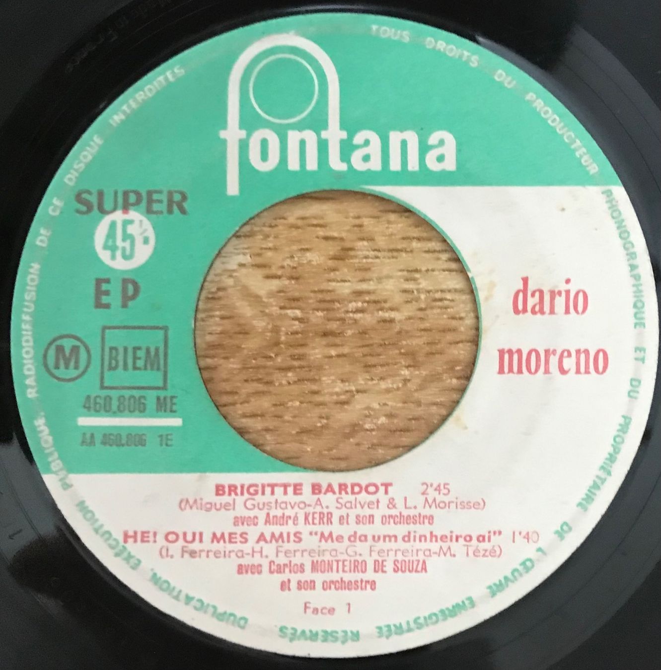 Vinyles: DARIO MORENO - ROMEO / BRIGITTE BARDOT – D'occasion à Bussigny par vinyl-pas-cher 2