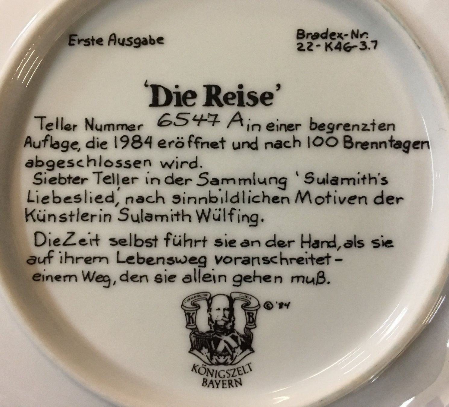 Piatti: Sammelteller "Die Reise" – Usato da Oftringen venduto da Vucki 3